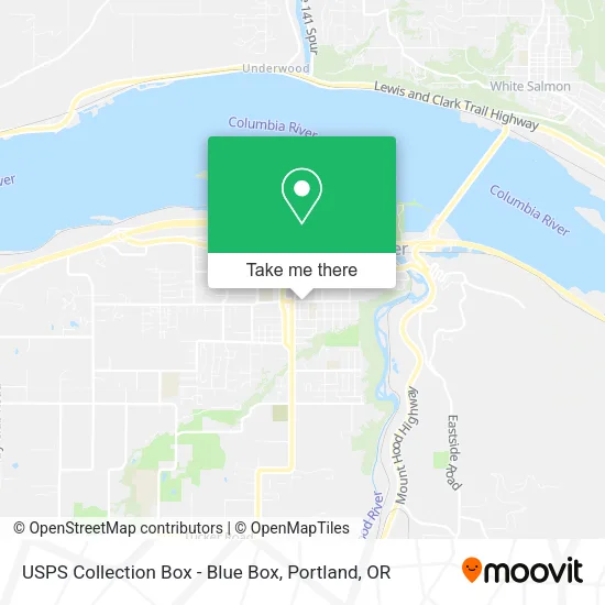 Mapa de USPS Collection Box - Blue Box