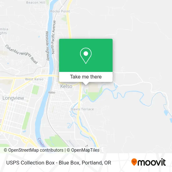 Mapa de USPS Collection Box - Blue Box