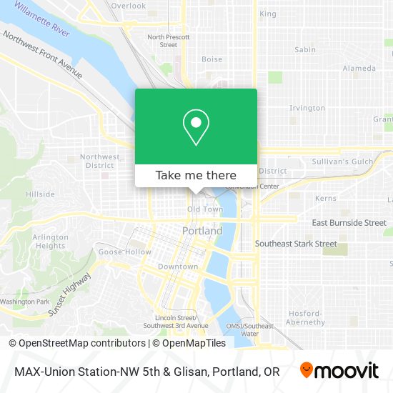 MAX-Union Station-NW 5th & Glisan map