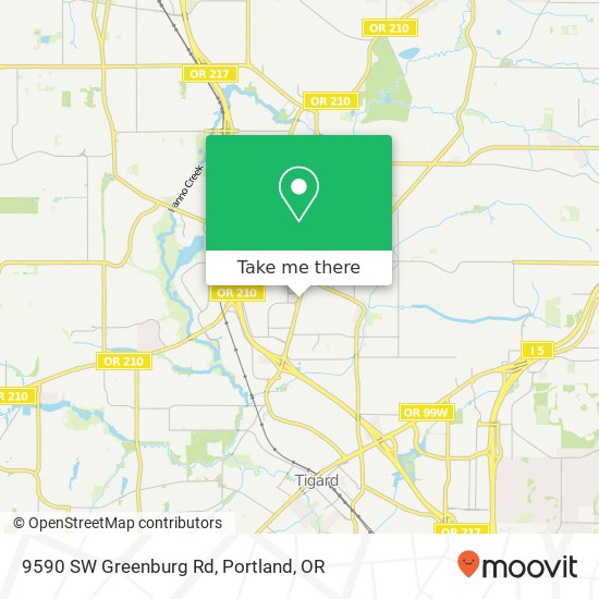 Mapa de 9590 SW Greenburg Rd