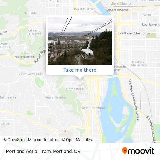 Portland Aerial Tram map