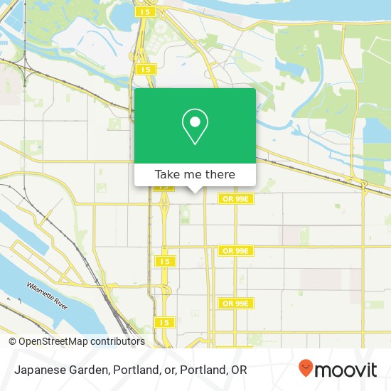 Japanese Garden, Portland, or map