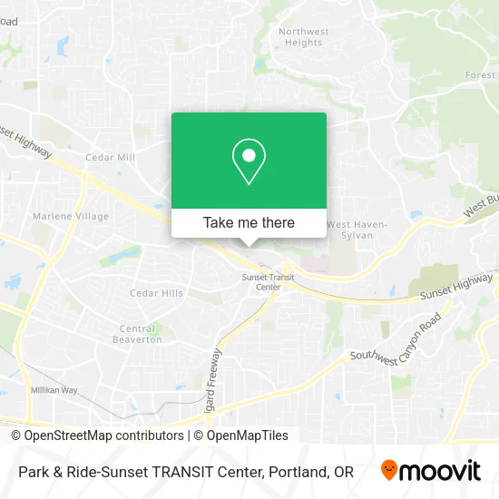 Mapa de Park & Ride-Sunset TRANSIT Center