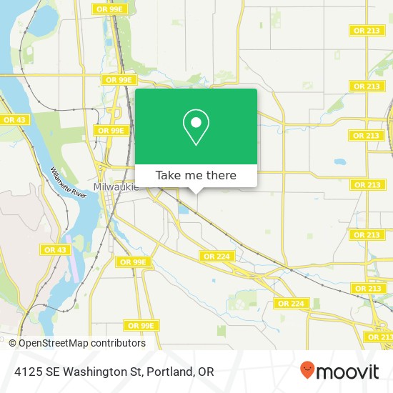 4125 SE Washington St map