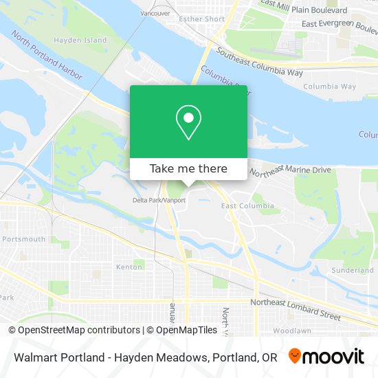 Mapa de Walmart Portland - Hayden Meadows