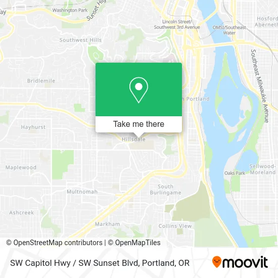 SW Capitol Hwy / SW Sunset Blvd map
