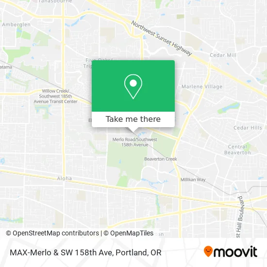 Mapa de MAX-Merlo & SW 158th Ave