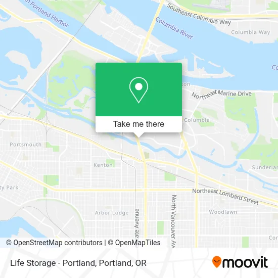 Life Storage - Portland map