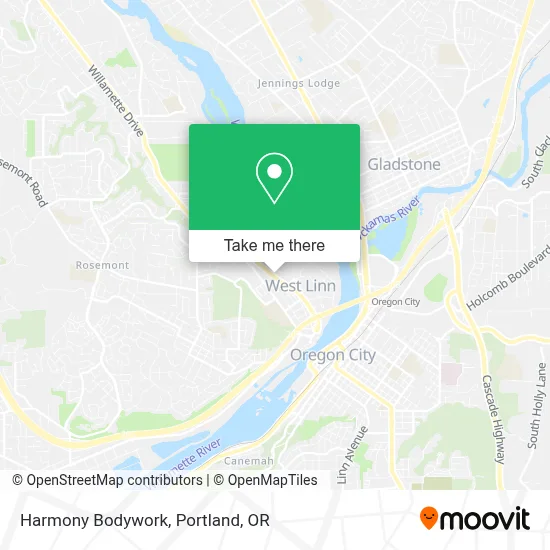 Harmony Bodywork map