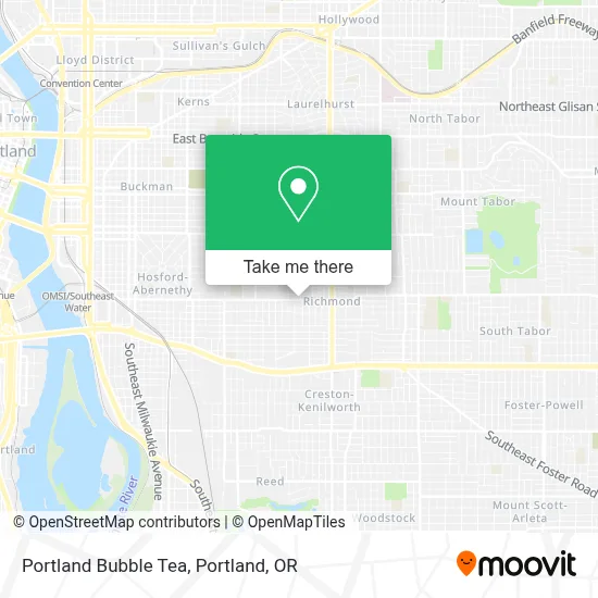Portland Bubble Tea map