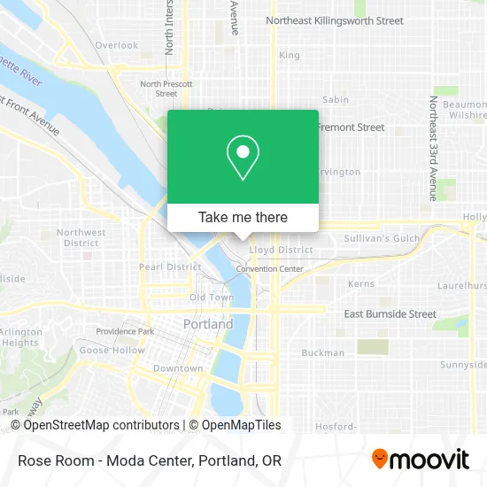 Rose Room - Moda Center map