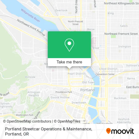 Portland Streetcar Operations & Maintenance map