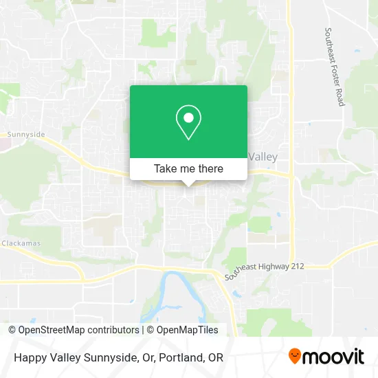 Happy Valley Sunnyside, Or map