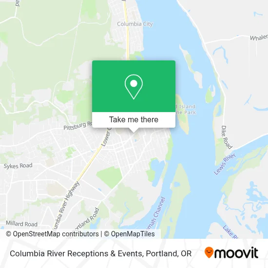 Columbia River Receptions & Events map