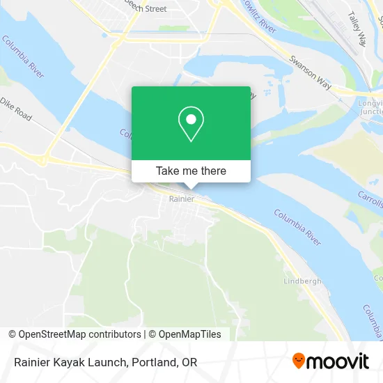 Rainier Kayak Launch map