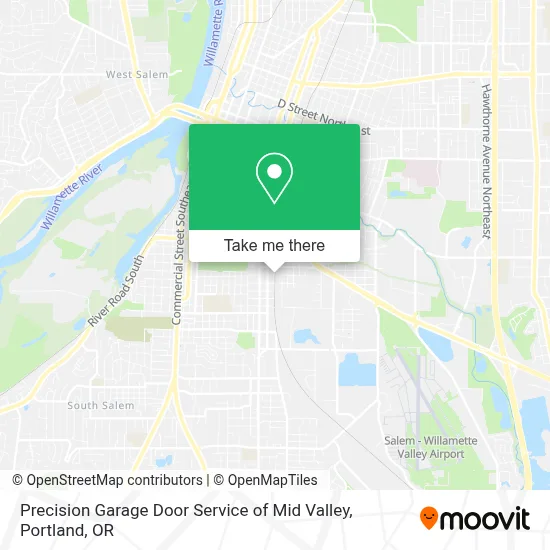 Precision Garage Door Service of Mid Valley map