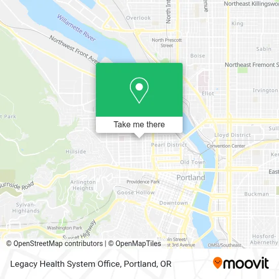 Legacy Health System Office map