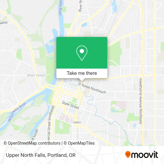 Upper North Falls map