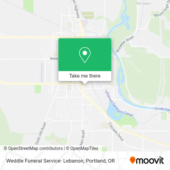 Weddle Funeral Service- Lebanon map