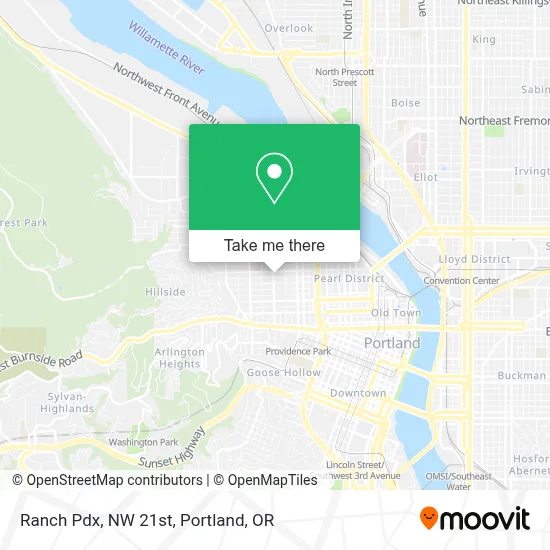 Ranch Pdx, NW 21st map