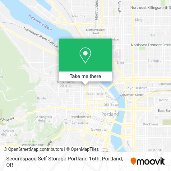 Securespace Self Storage Portland 16th map