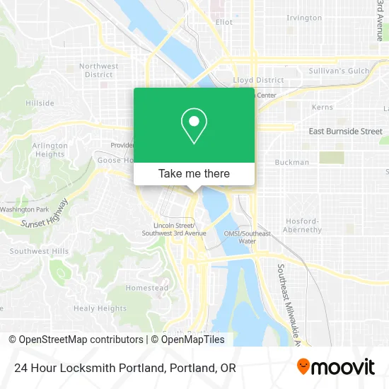 24 Hour Locksmith Portland map