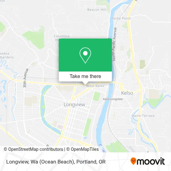 Longview, Wa (Ocean Beach) map