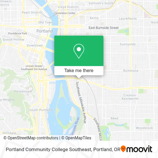 Portland Community College Southeast map