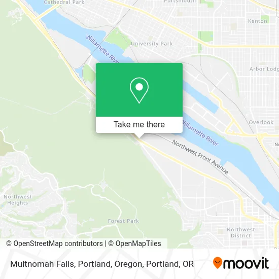 Multnomah Falls, Portland, Oregon map