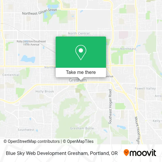 Blue Sky Web Development Gresham map