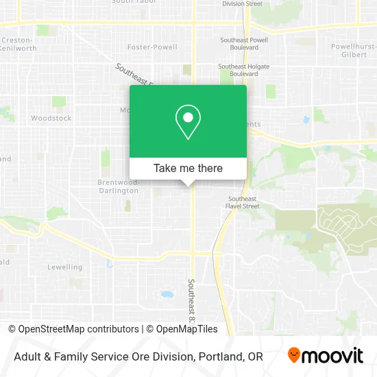 Adult & Family Service Ore Division map
