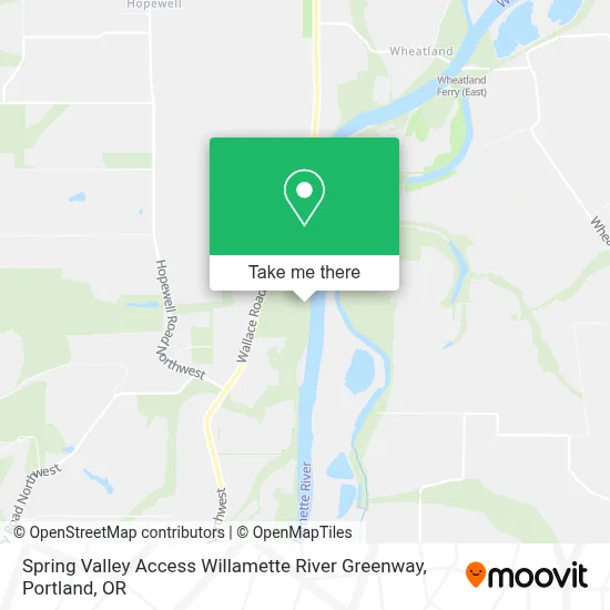 Spring Valley Access Willamette River Greenway map