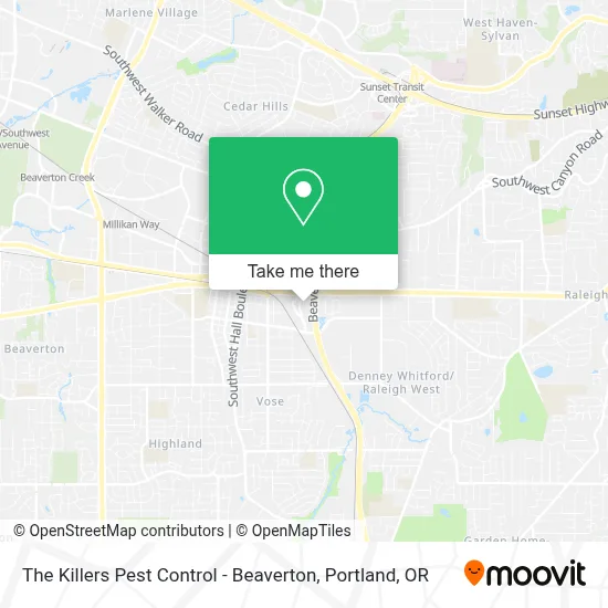 The Killers Pest Control - Beaverton map