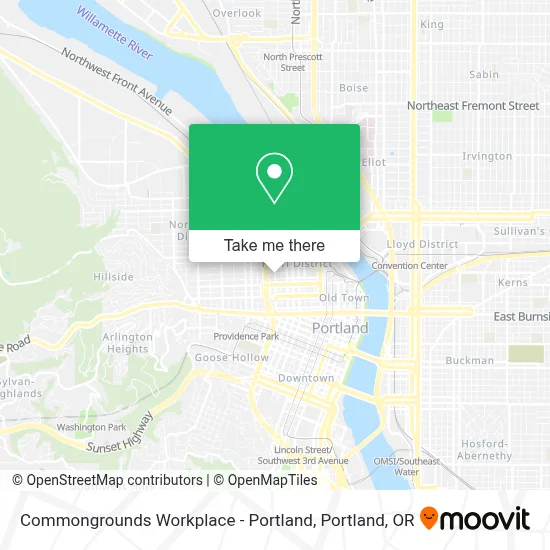 Commongrounds Workplace - Portland map