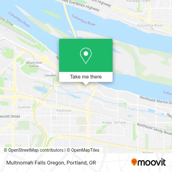 Multnomah Falls Oregon map