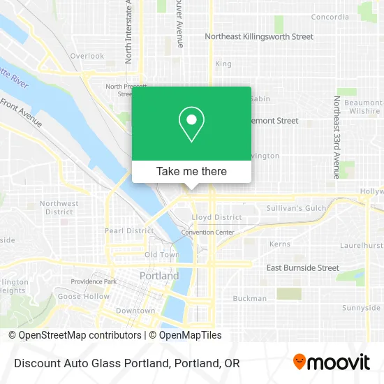 Discount Auto Glass Portland map