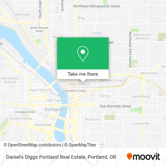 Daniel's Diggs Portland Real Estate map