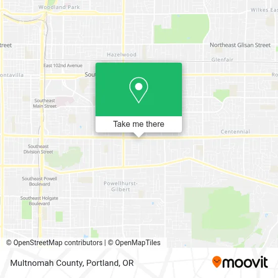 Multnomah County map