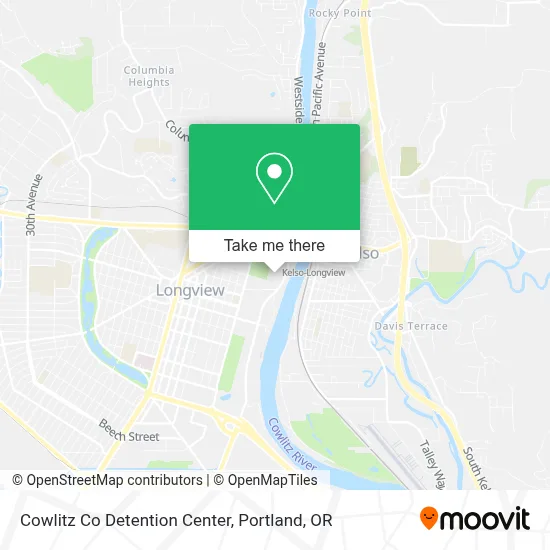 Cowlitz Co Detention Center map