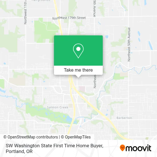 SW Washington State First Time Home Buyer map