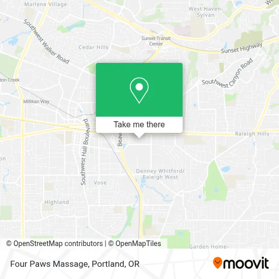 Four Paws Massage map