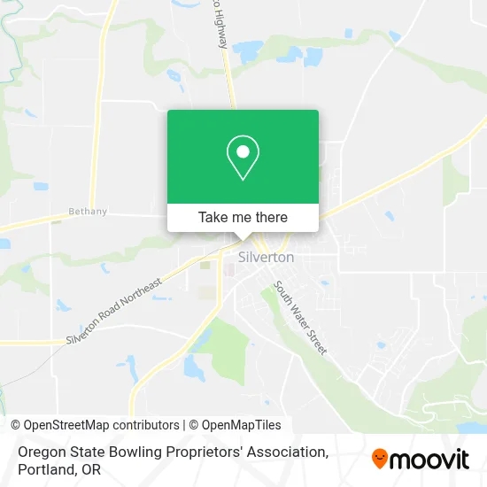 Oregon State Bowling Proprietors' Association map