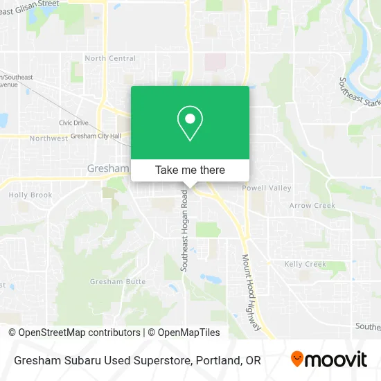 Gresham Subaru Used Superstore map