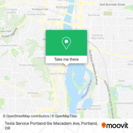 Tesla Service Portland-Sw Macadam Ave map