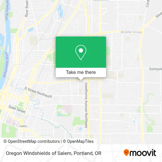 Oregon Windshields of Salem map
