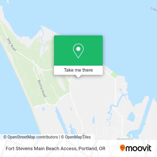 Fort Stevens Main Beach Access map