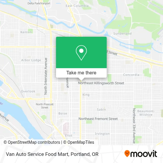 Van Auto Service Food Mart map