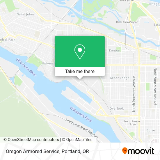 Oregon Armored Service map