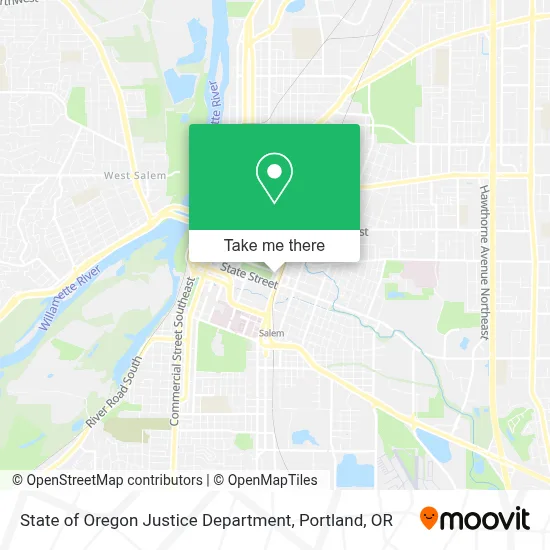 State of Oregon Justice Department map