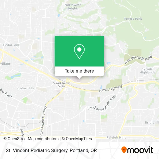 St. Vincent Pediatric Surgery map